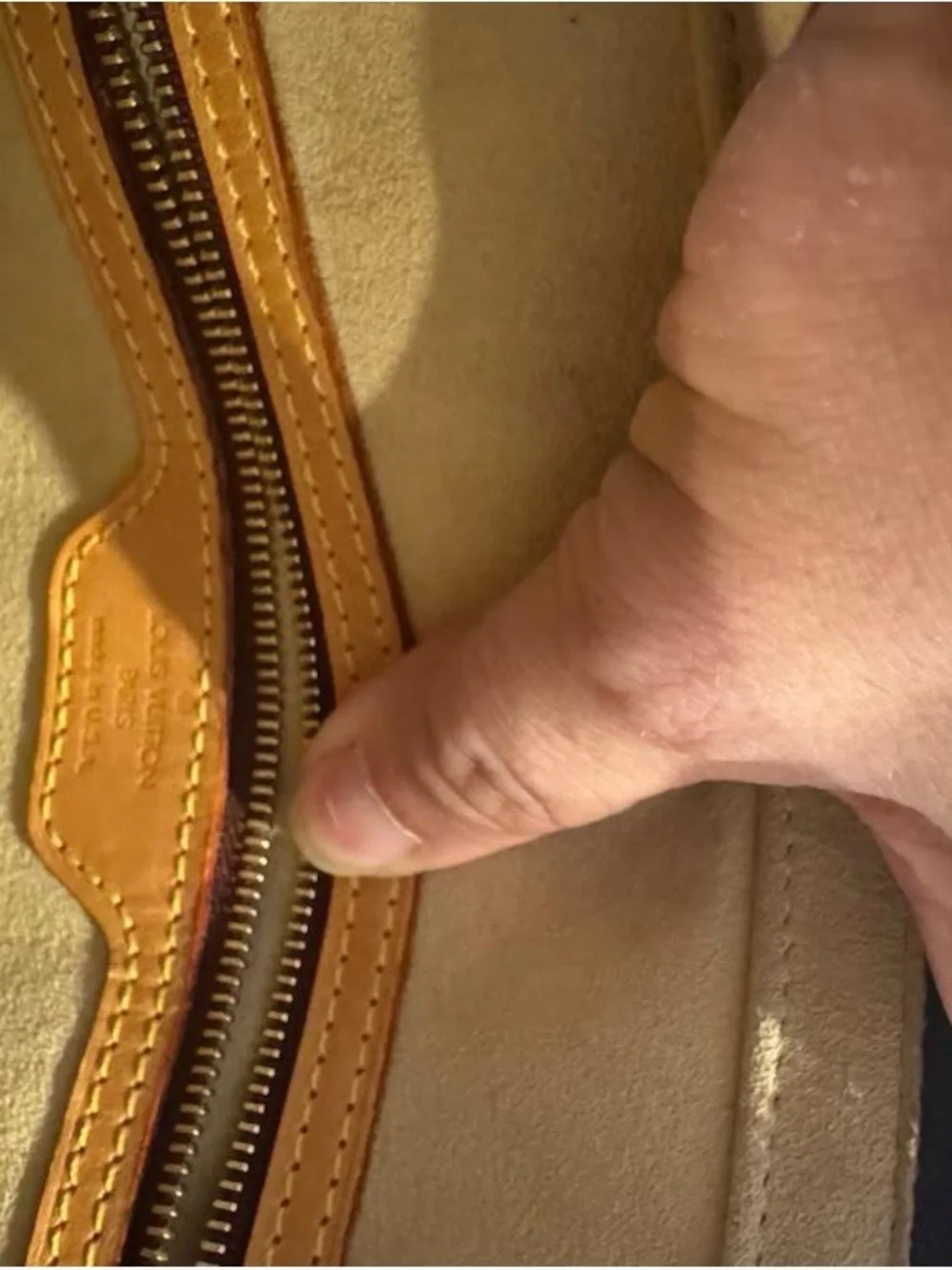 Louis Vuitton Monogram Looping Shoulder Bag with Tan Handle